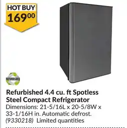 Princess Auto Refurbished 4.4 cu. ft Spotless Steel Compact Refrigerator offer