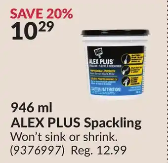 Princess Auto 946 ml ALEX PLUS Spackling offer