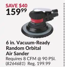 Princess Auto 6 in. Vacuum-Ready Random Orbital Air Sander offer