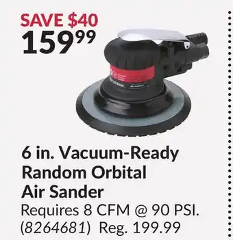 Princess Auto 6 in. Vacuum-Ready Random Orbital Air Sander offer