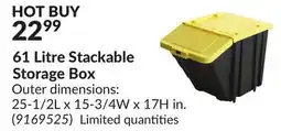Princess Auto 61 Litre Stackable Storage Box offer