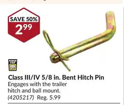 Princess Auto Class III/IV 5/8 in. Bent Hitch Pin offer