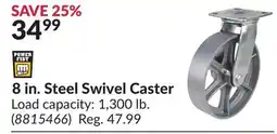Princess Auto 8 in. Steel Swivel Caster offer