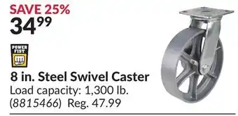Princess Auto 8 in. Steel Swivel Caster offer