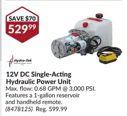 Princess Auto 12V DC Single-Acting Hydraulic Power Unit offer