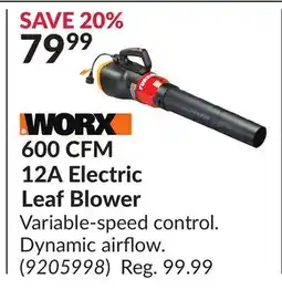 Princess Auto 600 CFM 12A Electric Leaf Blower offer