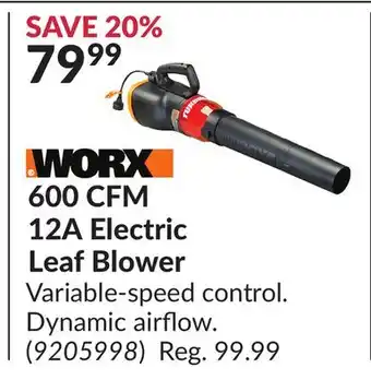 Princess Auto 600 CFM 12A Electric Leaf Blower offer