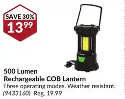 Princess Auto 500 Lumen Rechargeable COB Lantern offer