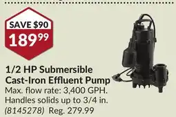 Princess Auto 1/2 HP Submersible Cast-Iron Effluent Pump offer