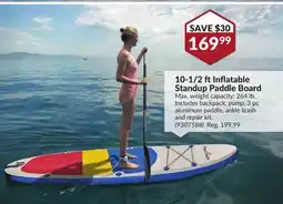 Princess Auto 10-1/2 ftInflatable Standup Paddle Board offer