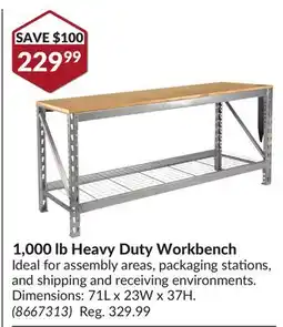 Princess Auto 1,000 lb Heavy Duty Workbench offer