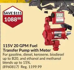 Princess Auto 115V 20 GPM Fuel Transfer Pump offer