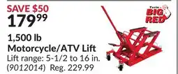 Princess Auto 1, 500 lb Motorcycle/ATV Lift Lift range offer