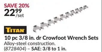 Princess Auto 10 pc 3/8 in. dr Crowfoot Wrench Sets offer