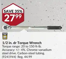 Princess Auto 1/2 in. dr Torque Wrench offer