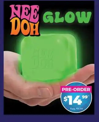 Showcase Nee Doh Nice Cube GLOW Squishy Fidget Stress Ball offer