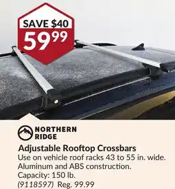 Princess Auto Adjustable Rooftop Crossbars offer