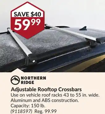 Princess Auto Adjustable Rooftop Crossbars offer