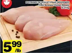 Supermarché PA POITRINES DE POULET FRAIS DÉSOSSÉES Fresh Boneless Chicken Breasts offer