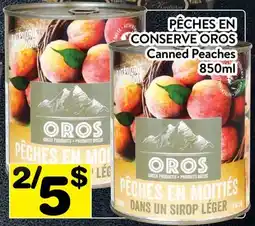 Supermarché PA PÊCHES EN CONSERVE OROS | CANNED PEACHES offer