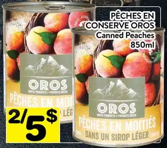 Supermarché PA PÊCHES EN CONSERVE OROS | CANNED PEACHES offer