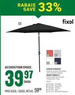 BMR fixel PARASOL DE MARCHE offer