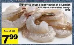 Supermarché PA CREVETTES CRUES DECORTIQUÉES ET DÉVEINÉES | Raw Peeled and Deveined Shrimps offer