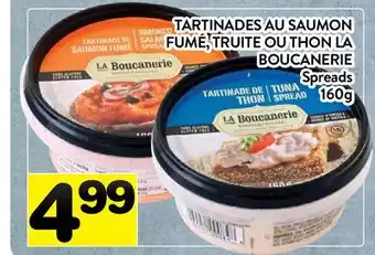 Supermarché PA TARTINADES AU SAUMON FUMÉ, TRUITE OU THON LA BOUCANERIE | SPREADS offer