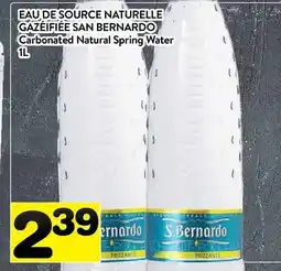 Supermarché PA EAU DE SOURCE NATURELLE GAZÉIFIÉE SAN BERNARDO | Carbonated Natural Spring Water offer