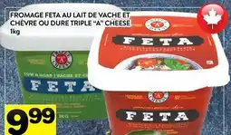 Supermarché PA FROMAGE FETA AU LAIT DE VACHE ET CHÈVRE OU DURE TRIPLE A CHEESE offer