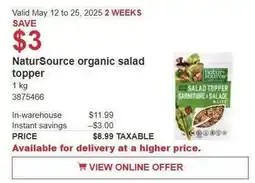 Costco Natursource organic salad topper offer