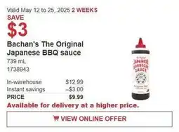 Costco Bachan's The Original Japanese BBQ sauce offer