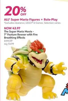 Toys R us The Super Mario Movie 7 Feature Bowser Fire Breathing Effects offer