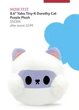 Toys R us Kenji 8.6 Yabu Tiny-K Dorothy Cat Purple Plush offer