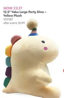 Toys R us 12.5 Yabu Large Party Dino – Yellow Plush offer