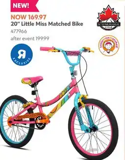 Toys R us Stoneridge Cycle 20 Little Miss Matched Bike offer
