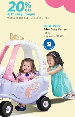 Toys R us Fairy Cozy Coupe offer