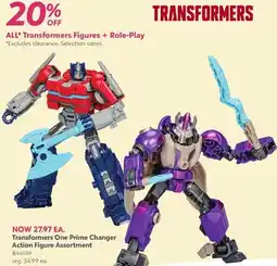 Toys R us Transformers One Prime Changer Action Figure Assortment offer