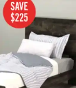 The Brick Riley Panel Bed with Headboard & Frame for Kids, Made in Canada, Grey - Twin Size offer