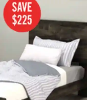 The Brick Riley Panel Bed with Headboard & Frame for Kids, Made in Canada, Grey - Twin Size offer
