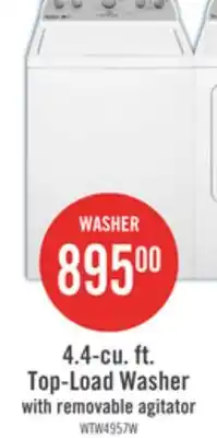 The Brick Whirlpool 4.4 Cu. Ft. Top-Load Washer - White - WTW4957PW offer
