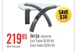 The Brick Jorja 34.75 Modern Glass Top Coffee Table - Brown with Bentwoood Legs offer