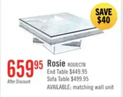 The Brick Rosie 39 Glam Mirror & Glass Top Coffee Table - Silver Metal with Diamond Look Legs offer
