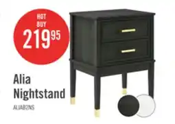 The Brick Alia Bedside 2-Drawer Nightstand with Gold Accent, 18W x 25.75H - Black offer