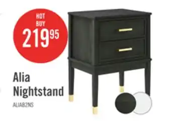 The Brick Alia Bedside 2-Drawer Nightstand with Gold Accent, 18W x 25.75H - Black offer