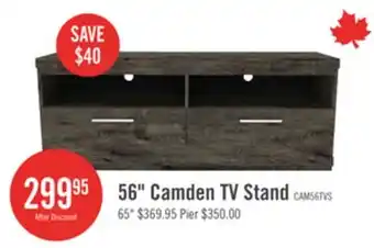 The Brick Camden 56 TV Stand with Storage and Cable Management for TVs up to 60 - Alabaster Oak offer
