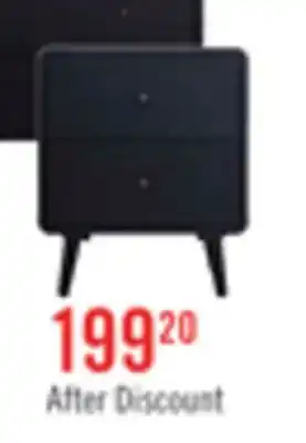 The Brick Milan Bedside 2-Drawer Nightstand, Mid-Century Modern, 22W x 26H - Black offer
