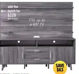 The Brick Malibu 72 Modern TV Stand with Storage and Cable Management for TVs up to 80- Distressed Grey offer