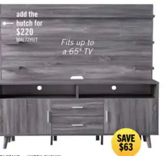 The Brick Malibu 72 Modern TV Stand with Storage and Cable Management for TVs up to 80- Distressed Grey offer