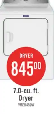 The Brick Maytag 7 Cu. Ft. Electric Dryer - White - YMED4500MW offer